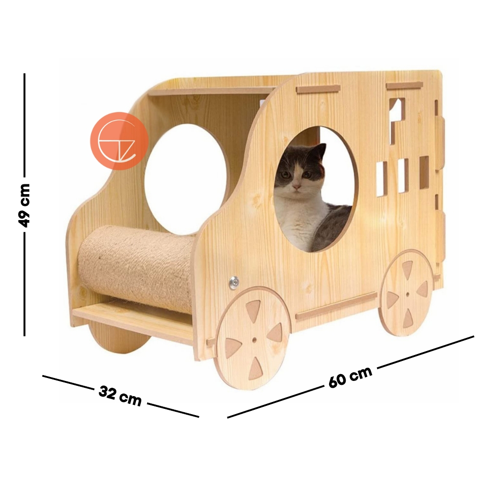 Valen%20Maison%20en%20Bois%20pour%20Chats%20en%20Forme%20de%20Voiture