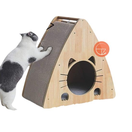 Viora Casa para Gatos de Madera en Forma Triangular