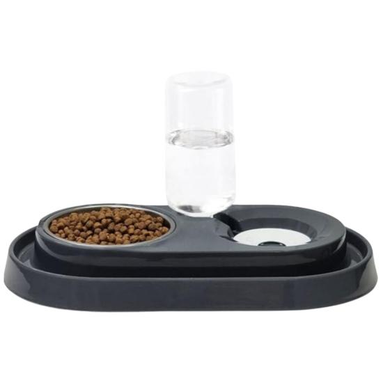 Cuenco para Comida y Agua para Gatos con Compartimento