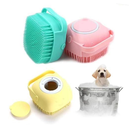 Cepillo para Lavar Mascotas con Cámara de Champú