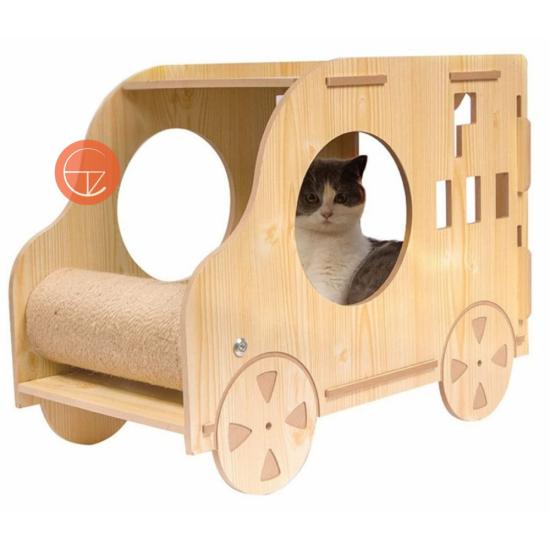 Valen Casa de Madera para Gatos con Forma de Coche