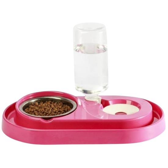 Cuenco para Comida y Agua para Gatos con Compartimento