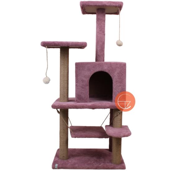 Violet Salıncaklı Kedi Evi